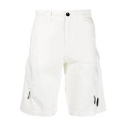 Cargo Bermuda Shorts i Hvit Twill