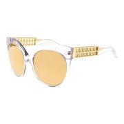 Clear Yellow Gold Sunglasses with Gold Mirror