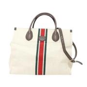 Pre-owned Hvitt lerret Gucci Tote