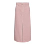 Elegant Midi Splitt Skjørt Bubblegum