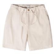 Ecru Corduroy Avslappet Shorts