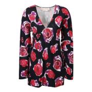 Allsidig Spinning Roses Print Bluse