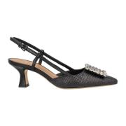 Sort Skinn Juvel Pumps