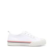 Hvite Sneakers med Stripe-Trim