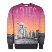 Multifarget Intarsia-Strikket Sweatshirt