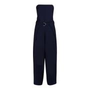 Marineblå jumpsuit med flytende paneler