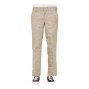 Beige Casual Bukser, Slim Fit, Rett Kutt