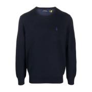 Navy Heather Strikket Genser