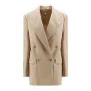 Beige Dobbeltspent Blazer