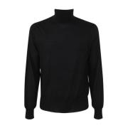 Sort Strikket Turtle Neck Genser