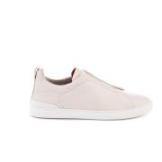 Ivory Lav Topp Triple Stitch™ Skinn Sneakers