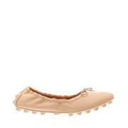 Beige Lær Ballerina Bubble