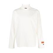 Hvit Logo Rollneck T-skjorte