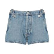 Denim Shorts med beltehemper og lommer