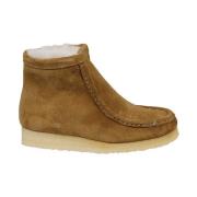 Beige Wallabee Hi Semsket Skinnstøvler