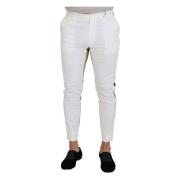 Hvit Brun Slim Fit Chino Bukser