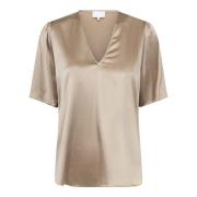 Satin V-Hals Bluse LR-Dakota 43