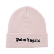 Logo Beanie Lue i Bomull Strikk