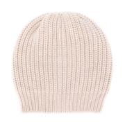 Beige Kabelstrikket Kasjmir Beanie