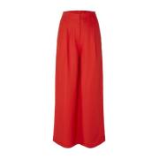 Lyra Hw Wide Linen Pant - Flame Scarlet