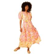 Rosa Hale Bob Pink Hayden Long Linen Dress Kjoler