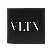 Svart skinn Vltn billfold lommebok