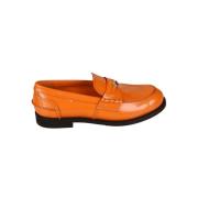 Oransje Patentlær Penny Loafers