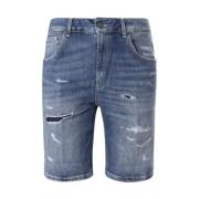 Denim Shorts med Rifter