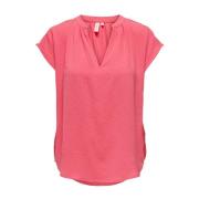 V-Hals Kortermet Bluse