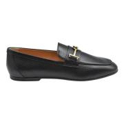 Svarte skinn T Ring loafers