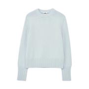 Lyseblå Julie Josephine Nina Short Roundneck Sweater Genser