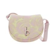 Rosa Ullblanding Lær Crossbody-veske