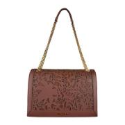 Blomster Skinn Crossbody Veske