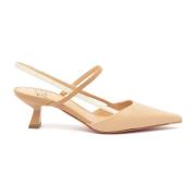 Beige Skinn Slingback Festa Amai