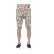 Mønstret Beige Bermuda Shorts