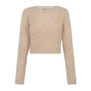 Myk Beige Jersey Silke Blanding Genser