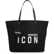 Icon Nylon Tote med Lær Detaljer