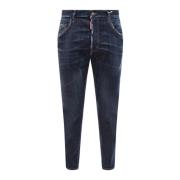 Blå Stretch Bomull Jeans Aw23