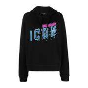 Svart Icon Pixel Cool Fit Hoodie