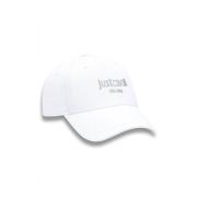 Hvit Bomull Visor Cap med Elegant Broderi