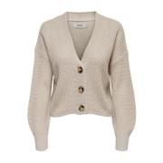 Strikket V-hals Cardigan for Kvinner