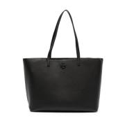 Svart Pebble Skinn Tote Bag