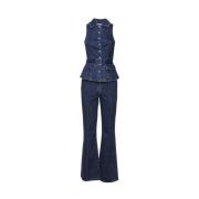 Denim Jumpsuit med Flarebukser