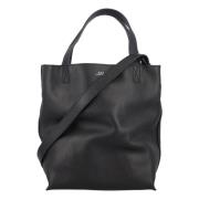 Svart Skinn Shopper Tote Bag