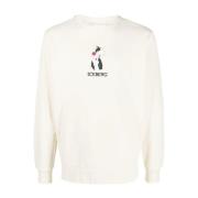 Logo-Print Crew-Neck Sweatshirt Beige