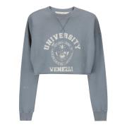 Cropped Sweatshirt med Front Print