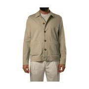 Sand Overshirt med Lommer og Knapper