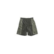 Khaki Grønne Shorts med Snøring