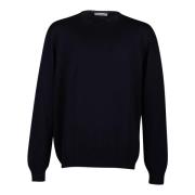 Blå Crew-neck Ullgenser