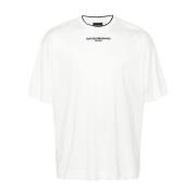 Hvit Crew Neck Logo T-skjorter Polos